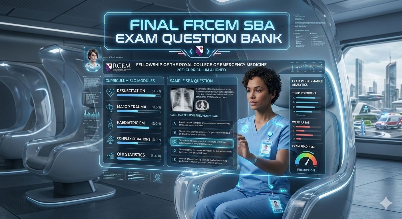 The Ultimate Final FRCEM SBA Question Bank – 2000+ Consultant-Written Questions for 2026
